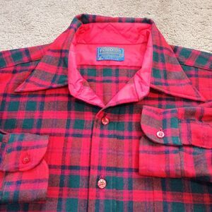 Pendleton Flannel Shirt Mens XL Quilted Lined Shoulder Virgin Wool Vintage